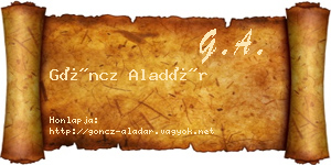 Göncz Aladár névjegykártya